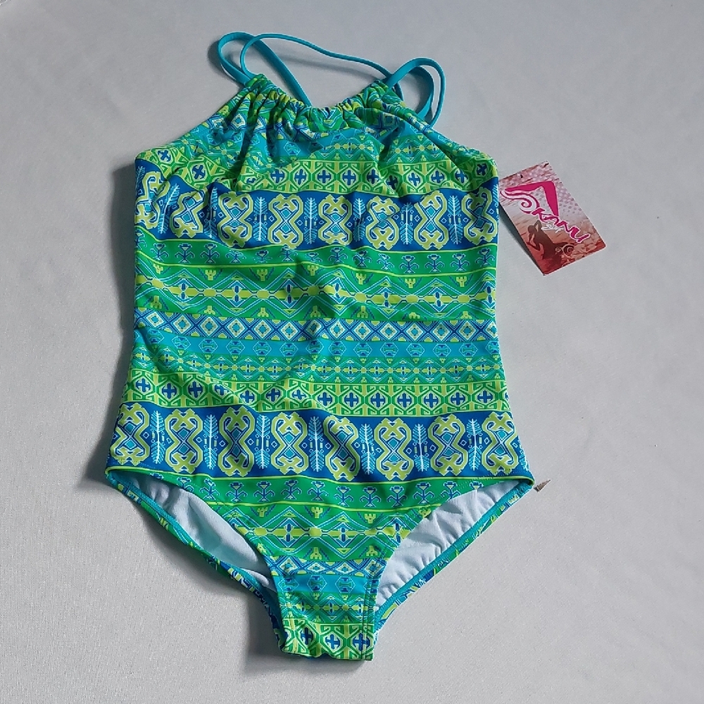 Kanu Surf Girls Jasmine Halter One Piece Swimsuit Mahina Green Size 14